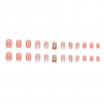 24 t&uuml;kki L&uuml;hikesed kunstk&uuml;&uuml;ned, peale surutavad k&uuml;&uuml;ned Glitter manik&uuml;&uuml;r k&uuml;&uuml;neplaastrid 10ml One Size roosa