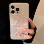 Double Bow telefoni&uuml;mbris telefonile 16 15 14 Plus 13 12 11 Pro Max X XS 8 7 Plus SE iPhone 7 Plus/8 Plus valge