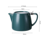 Keraamiline teekann kaane ja filtriga, suure mahutavusega kuumakindel kurn teekann K&uuml;lma vee kann 550 ml black