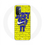 Coque Maniacase pour Oppo A93 5G logo just do it couleur bleu front jaune
