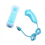 Nouvelle t&eacute;l&eacute;commande sans fil + Nunchuck Controller Set pour Nintendo Wii Bleu Clair