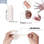 100 TK &uuml;hekordselt kasutatav s&otilde;rmekate kummikindad libisemiskindlad antistaatilised lateksist s&otilde;rmevoodi s&otilde;rmeotste kaitsja s&otilde;rme p&ouml;idla varruka kinnas White