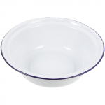 Vanamoodne emailkauss Kodu lokkis servaga juurvilja- ja puuviljavaagnasupp salati segamine k&ouml;&ouml;gihoidik toidun&otilde;ud