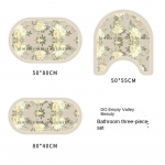 Retro Bathroom Diatom Mud Floor Mat Three-Piece U-Shaped Toilet Mat Toilet Absorbent Non-Slip Foot Mat Entrance Door Mat 3pc40x80 50x80 50x55