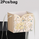 2 tk/kott kaasaskantav lillekast, tr&uuml;kitud mustriga nupp, dekoratiivne t&uuml;hi karp, tikitud tr&uuml;kitud k&auml;sitsi valmistatud lillepakend 2pcs roosa