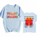 Imagine Dragons Loom Tour 2025 T-s&auml;rk l&uuml;hikeste varrukatega puuvillased meeste/naiste s&auml;rgid, kvaliteetsed pehmed unisex t&auml;navar&otilde;ivad, hip-hop mood S