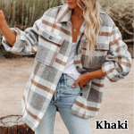Naiste Mood S&uuml;gis Talv Klassikaline V&auml;rviplokk Ruuduline N&ouml;&ouml;bidega S&auml;rkjakk Pikkade Varrukatega Vabaaja Villane Mantel Streetwear &Uuml;lem&otilde;&otilde;duline Pombertagi Pluss Suurus S kollane