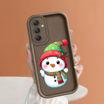 Pehme silikoonist ruudukujulise redeliga printimismustriga telefoni korpus T&auml;iskaanega kaamera p&otilde;rutuskindel kaitse kummist &uuml;mbris Samsungile Samsung A05 pruun