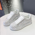 Uued Mehed Naised Rhinestone muster K&otilde;ik sobivad br&auml;ndi kingad Naiste Causal Flats Loafers Sport Jalutustossud Zapatos Hombre 39 valge