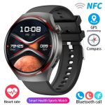 2024 Pro Watch Pro nutikell meeste GPS-i j&auml;lgimine AMOLED 360*360 HD-ekraan Bluetooth-k&otilde;nede jaoks, spordi nutikell Silicone band must