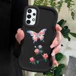 V&auml;rvitud mustriga Big Wave Edge pehmest silikoonmaterjalist Macaron telefoni&uuml;mbris, p&otilde;rutuskindel kaitsev kummist korpus Samsung Xiaomi Poco Redmi jaoks Samsung A13 roosa
