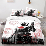 Kuum m&uuml;&uuml;k Multifilm Punase silmaga 3D voodipesukomplekt Tr&uuml;kitud voodipesu Voodiriided &Uuml;heinimese, kaheinimese, Queen, King suurusega Voodiriided Tekikoti komplektid 135x200cm