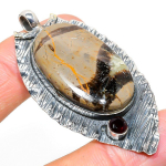 Septerian Stone, Garnet 925 Sterling Silver Jewelry Pendant 2.36 c7g97