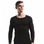 Meeste kerge puuvillane pikkade varrukatega &uuml;mmargune kaelus T-s&auml;rk &ndash; &uuml;hev&auml;rviline suvine pullover vabaaja kodu ja konditsioneeriga mugavuse jaoks L safiir