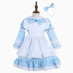 Uue stiili laste t&uuml;druku sinine roosa must Halloweeni kost&uuml;&uuml;m lastele peoks Lolita teenijakleit Cosplay uhked karnevalikost&uuml;&uuml;mid t&uuml;drukutele XXL(140-150)