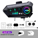 Y10 mootorrattakiivri peakomplekt stereo h&auml;&auml;ljuhtimisega Bluetooth k&auml;ed-vabad k&otilde;ne IPX7 veekindel 2000mAh &uuml;mbritseva valgusega