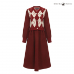 [Beverly Hills Polo Club Naiste argyle mustriga kootud vestkleit OP385 | Veinipunane | &Uuml;KS SUURUS]