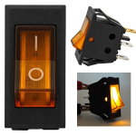 3 szt Włącznik On/Off, Przycisk zatrzaskowy LED 12V Pomarańczowy Off-Road kollane