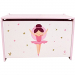 Coffret &agrave; jouets en bois - Danseuse Ballerine - FUN HOUSE - H.40 x L.58 x P.36 cm