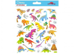 Autocollants - Dinosaures - Paillettes argent&eacute;es