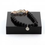 Bracelet Super Seven (Melody's Stone) du Br&eacute;sil + Perles Onyx noir mat 8 mm