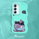 V&auml;rvitud muster Big Wave Edge pehme silikoon materjal Macaron telefoni &uuml;mbris p&otilde;rutuskindel kaitsev kummist korpus OnePlus Vivo Motorola Moto jaoks Vivo Y20G must