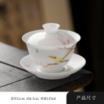 135ml Boutique J&auml;&auml;seemne Jade Portselan Gaiwan K&auml;sitsi maalitud Lillede ja Lindude Teeanuma Majapidamise Teevalmistaja Kaane Kauss Kohvikud Kingitused