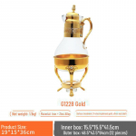 Kagu-Aasia retro metallist kohvikannikomplekt: 3-osaline peegelviimistlusega kuumutusklaasist teekann 3-piece set h&otilde;be