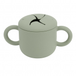 Beebi&otilde;ppe joogitops silikoonist topeltk&auml;epidemetega, mis on h&otilde;lpsasti puhastatav ja lekkekindel v&auml;ikelapse treening. L roheline