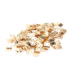 100 tk Mini Hinged Metallist Retro V&auml;ike Metallist Tarvik Kruviga DIY Ehtekarbi jaoks Kollane