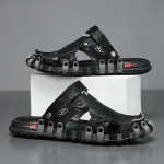 Suur suurus 46 Luksuslikud Meeste Nahast Sussid Sandaalid Mugavad Hingavad vabaajajalatsid Meeste Mood Tossud Vaba aeg Meeste Sussid Slaidid Jalatsid Meesed 44 must