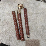93.98 cm Solid Brass Handle Walking Stick, Gift For Father, Handmade Head Handle Stick, Gift for Mother, Cane