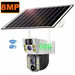 4K 8MP kahe objektiiviga V380 Pro 4G SIM-kaart Wifi p&auml;ikesepatarei PTZ v&auml;listingimustes traadita kahesuunaline k&otilde;ne turvalisus CCTV automaatne j&auml;lgimiskaamera WIFI Camera