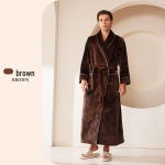 [2001 Uus] Eriti pikk paks unisex flanellist hommikumantel: S&uuml;gis/Talv, XL Korallfliisist Hommikumantel Triple Extra Large