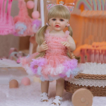 Ilusad Reborn beebit&uuml;drukud Nukud Betty 55cm T&auml;ielik Silikoonkeha Taass&uuml;ndi Nukk Pestav Sirge Jalg Realistlikud Simulatsiooninukud Laste M&auml;ngumaja Kingitused 55cm girl doll