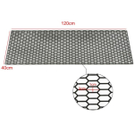 120X40cm 12x30cm Grill K&auml;rgstruktuuriga Kuusnurkne V&otilde;rkrest ABS Plastik Spoiler Kaitseraua &Otilde;hutusavad Universaalne Kapoti &Otilde;hutusava V&otilde;idus&otilde;idu Grille gray