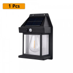 LED p&auml;ikeseenergial t&ouml;&ouml;tav seinavalgusti majapidamise aia volframlamp v&auml;listingimustes kasutatav veekindel seinavalgusti liikumisanduriga villavalgustusega &ouml;&ouml;valgusti 1 Pcs