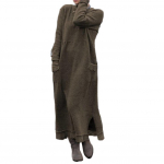 Tambovi s&uuml;gistalvine pikkade varrukatega pitsist &auml;&auml;ris suures suuruses kootud maksikleit XXXXXL khaki