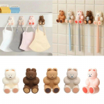 1 tk Cartoon Bear silikoonist hambaharja hoidik Seinale paigaldatav iminapa hoiukonks Ruumi s&auml;&auml;stmine Konsool Koduk&ouml;&ouml;k tume kohvi v&auml;rv