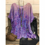 YYFS Naistemood vabaaja suve kevadlillemustriga 1/2 varrukatega O-kaelusega pluusid ja s&auml;rgid S