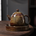 Vintage teekannu ja teealuse komplekt Loov roostevabast terasest klaasitud keraamiline Kung Fu teekomplekt Kontori teekann Hiina teetseremoonia tarvikud