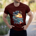 Meeste kaelusega l&uuml;hikeste varrukatega s&auml;rk vaba vaba aja puhkuse s&auml;rk Mees XXXL veini