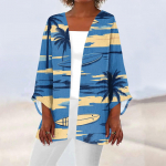Naiste vabaajamood Beach Ocean Tree Print Kerge keskmise pikkusega jope kardigan XXXL