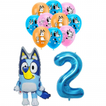 S&uuml;nnip&auml;evapeo kaunistus Sinised &otilde;hupallid Bluey laudlina taust Peotarbed Bluey s&uuml;nnip&auml;evakomplekt Peo kingitused Laste s&uuml;nnip&auml;ev