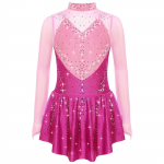 T&uuml;drukute iluuisutamisr&otilde;ivas k&otilde;rge kaelusega, pikkade varrukatega, v&auml;rviplokk, l&auml;bikumav v&otilde;rk, lapit&ouml;&ouml;, s&auml;delevad strassid, kost&uuml;&uuml;m 9-10 Years