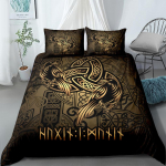 Viiking Keltide Tekikoti Komplekt Skandinaavia Kultuur Yggdrasil Fenrir Voodipesu Komplekt Muistne M&uuml;toloogia Religioon Tekikate Kuningas T&auml;is EU single(135x200cm)