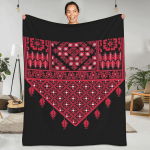 Palestiina Tatreez Ristpistes Tikandikunst Araabia Tekk Palestiina Reisimiseks Flanellist Visketekk &Uuml;limalt Soe Voodikate 30x40in