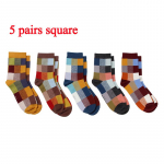 5 paarispaki meeste sokid, puuvillased vabaaja v&auml;rvilised ruudukujulised Happy Socks &auml;rikleit sokid meestele, suurus 38-45