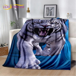 Beast Animal Tiger, Sabretooth Cartoon Pehme pl&uuml;&uuml;sist tekk, Flanelltekk Elutoa voodi Diivan Pikniku jaoks 50x60in