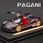 1:32 Pagani Huayra BC Superauto Sulamist Mudelauto M&auml;nguasi Valatud Metallist Heli ja Valgusega Autod Lastele S&otilde;iduk lilla